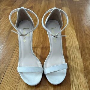 Lulu's Elegant Cream Ankle Strap Heels